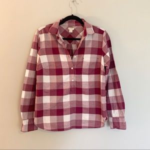 J. Crew Plaid Popover Shirt
